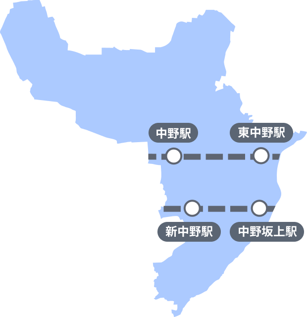 画像：中野区自転車駐車場の地図